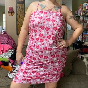 Pink heart girly bodycon dress